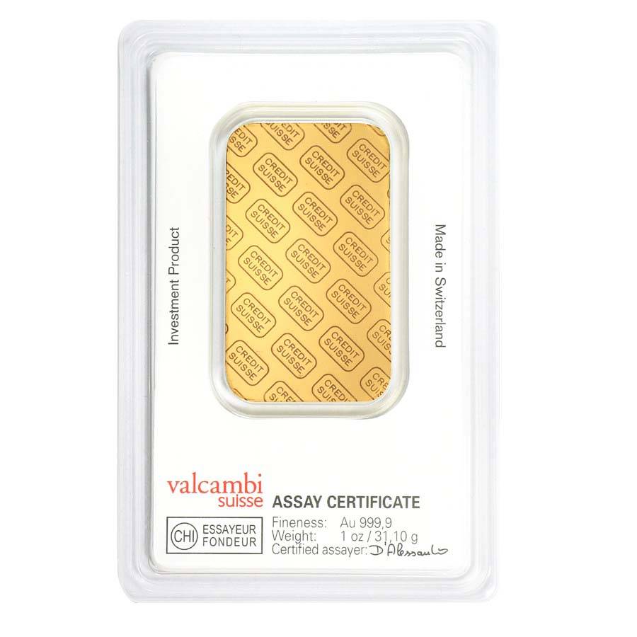   1 oz Credit Suisse .9999 24k Gold Bar  Fine 