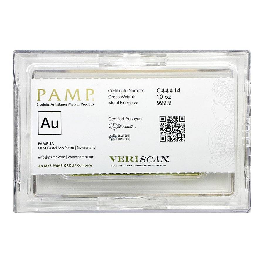 10 oz .9999 24k Gold Bar PAMP Suisse Lady Fortuna