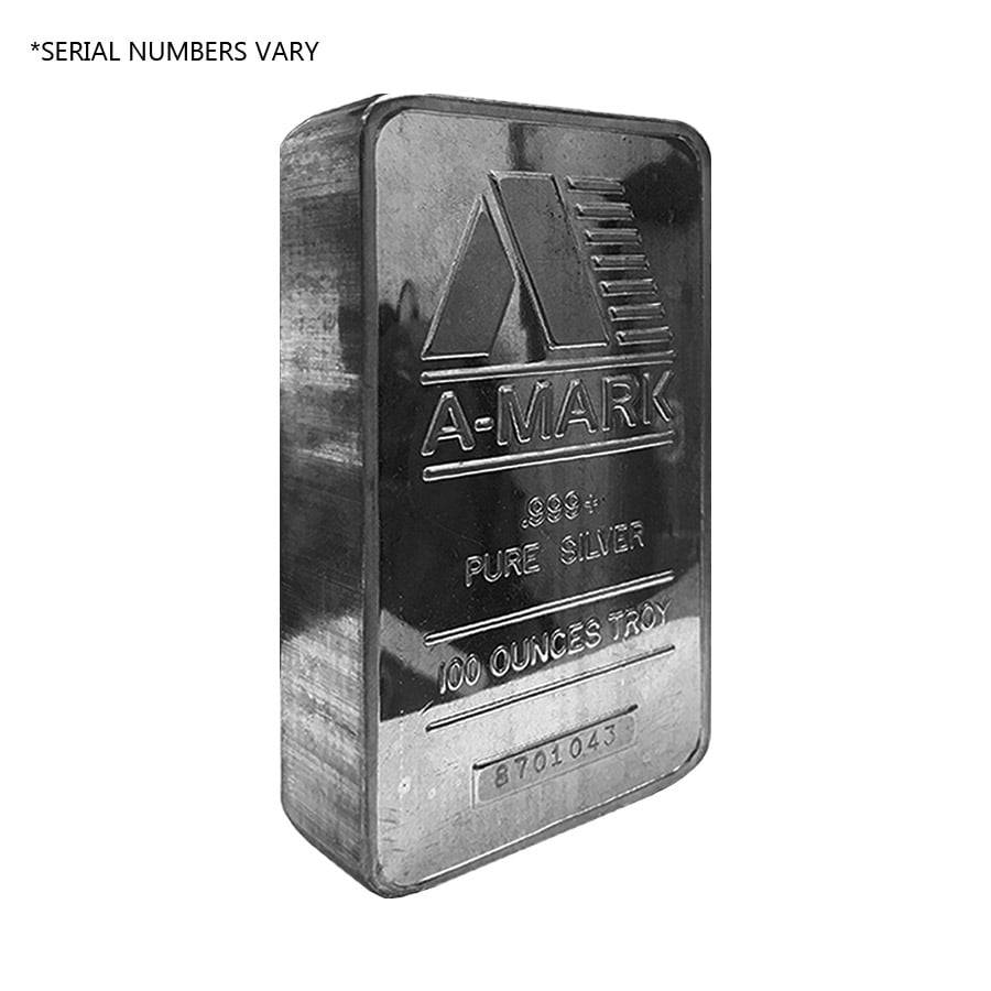 100 oz A-Mark Vintage Pressed Silver Bar