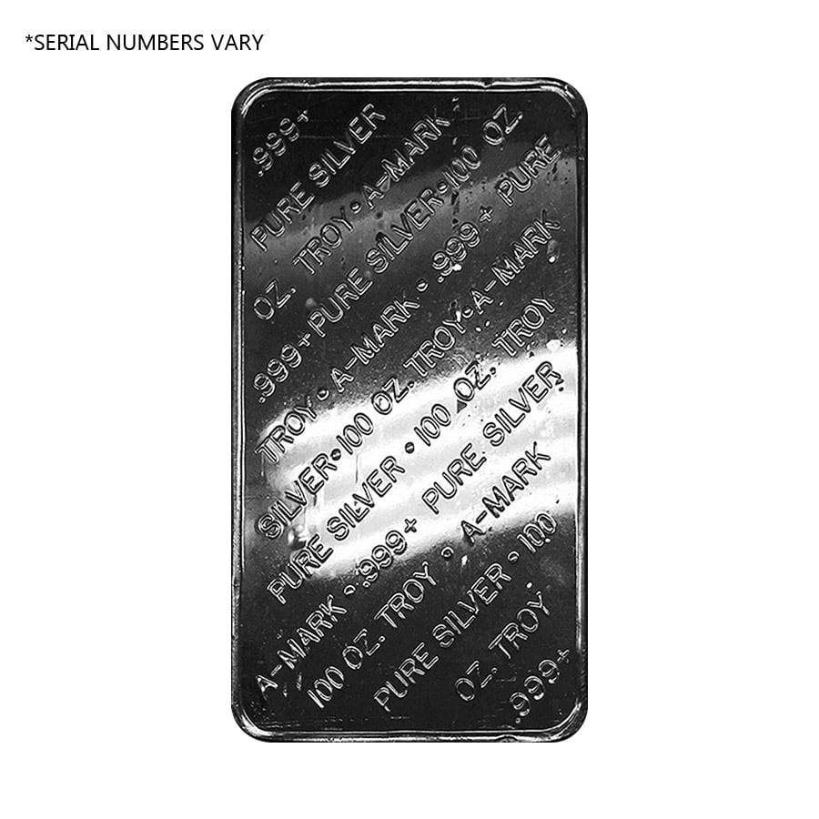 100 oz A-Mark Vintage Pressed Silver Bar