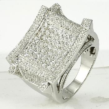 14K 2.35 CTW Pave Set Diamond Mens Ring Image