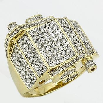 14K 2.15 CTW Pave Set Diamond Mens Ring Image