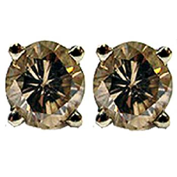 1.0 CT, COGNAC, BROWN, DIAMOND STUDS Image