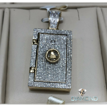 10K Gold, 1.30 Carat Diamond Vault Safe Pendant Image