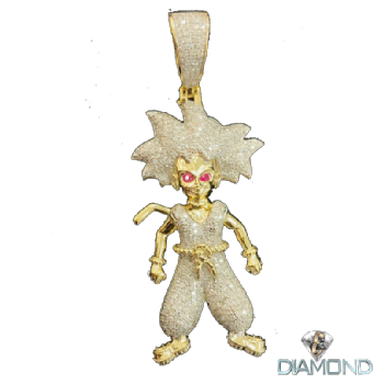 10k Gold 1.25 Carat Goku Style Pendant Image