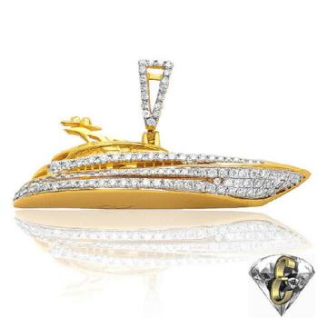 10K Gold, Natural Diamond Yacht Life Pendant Image
