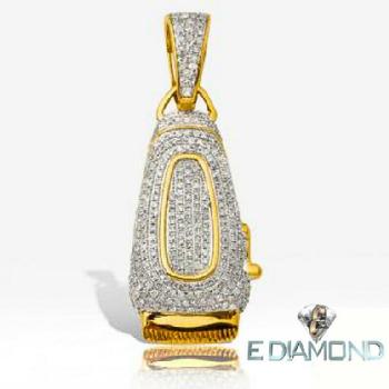 10k Gold, 1.15 Carat Nat Diamond Barber Pendant Image