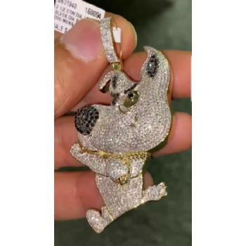 10k Gold Fighting Scrappy Natural Diamond Pendant Image