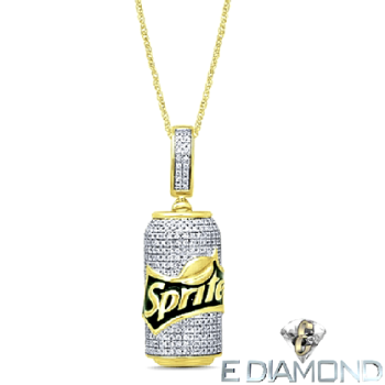 10K Gold 0.33 Carat Diamond, Sprite Can Pendant Image