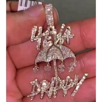 10k 2.5 Ct Diamond 4eva Drippy Umbrella Pendant Image