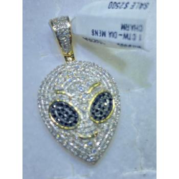 10K Gold 1.00 Ct Alien Natural Diamond Pendant Image