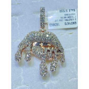 10K Gold 3.00 Carat Juicy Lips Drip Pendant Image