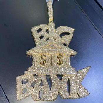 10k Gold Big Bank 7.75 Carat Diamond Pendant Image