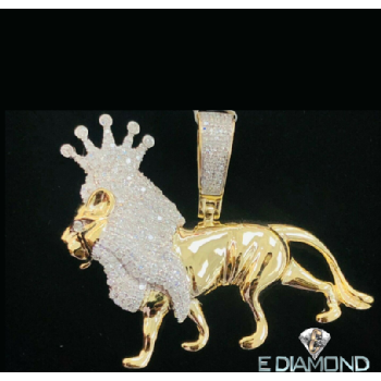 10k Gold 0.70 Carats Lion King Diamond Pendant Image