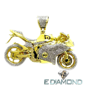 3D Ducati Motorcycle Pendant 10K 1.9 Carat Pendant Image