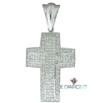 Princess Cut Diamond Cross Pendant Image