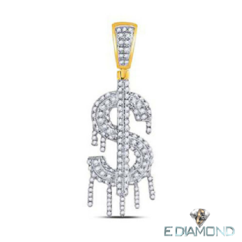 Money Drip Diamond Pendant 10k Gold 0.50 Carats Image