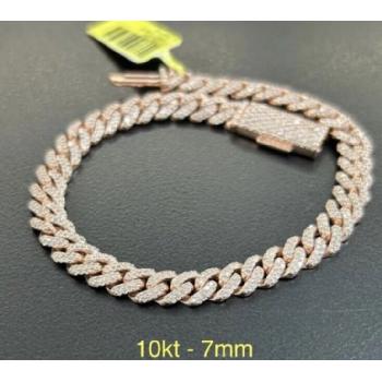 10k Rose Gold 3 Carat Miami Cuban Bracelet 7mm Image