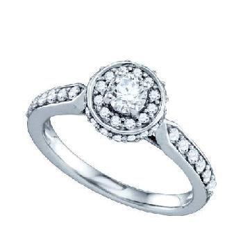 0.77CT DIAMOND 0.30CT CENTER ROUND BRIDAL RING Image