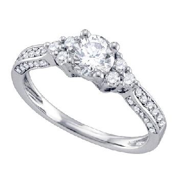 1.15CT DIAMOND 0.82CT CENTER ROUND BRIDAL RING Image