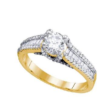 1.27CT DIAMOND 0.60CT CENTER ROUND BRIDAL RING Image