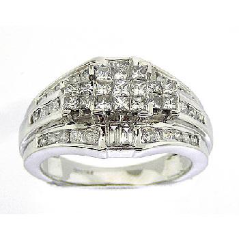 1.00CT 14KWG PRINCESS DIAMOND INVISIBLE SET RING Image