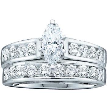 2.00CT DIAMOND BRIDAL SET WITH 0.50CT CENTER MARQU Image