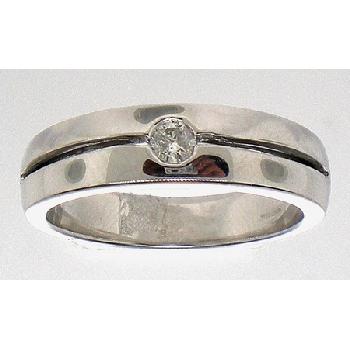 0.15CT DIAMOND MENS BAND WITH 0.15CT CENTER ROUND Image