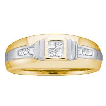 0.33CT DIAMOND MEN'S BAND WITH 4STONE PRIN Image