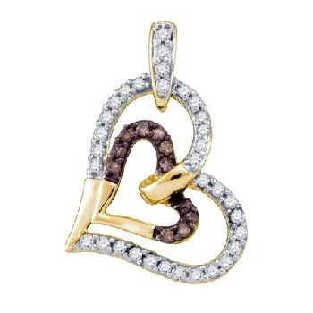 0.30 CT, COGNAC, BROWN, DIAMOND HEART PENDANT Image