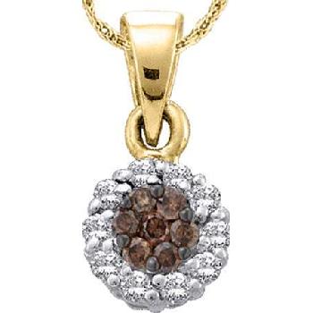 0.50CTW COGNAC DIAMOND LADIES FLOWER PENDANT Image