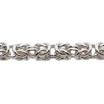 14K White Gold Byzantine Chain Image