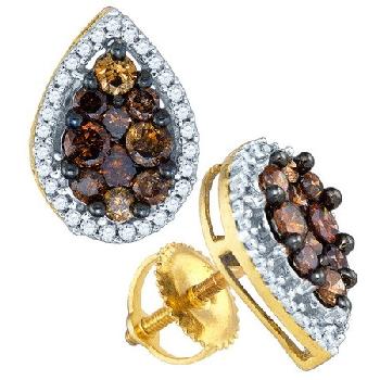 0.99CT, BROWN, COGNAC, DIAMOND EARRINGS, PEAR Image