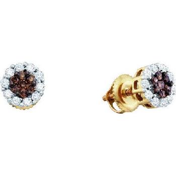 0.50 CT, COGNAC, BROWN, DIAMOND FLOWER EARRING Image