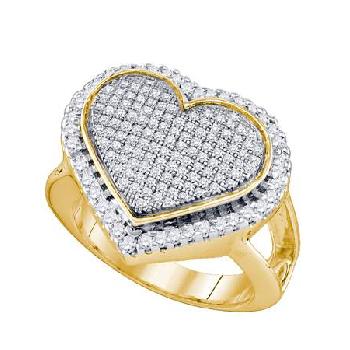 0.75CT DIAMOND LADIES MICRO PAVE HEART RING Image