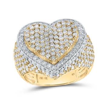 10K Solid Gold Round 3 Carat Diamond Heart Ring Image