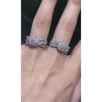 10KG 1 Carat Double Baguette Diamond Cluster Ring Image