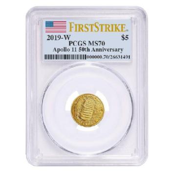 2019 W Apollo 11 50th Anniversary $5 24kGold Proof Image
