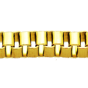 14K Yellow Gold Box Chain / Venetian Link Chain Image