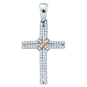 0.20CT, WHITE, DIAMOND CROSS PENDANT Image