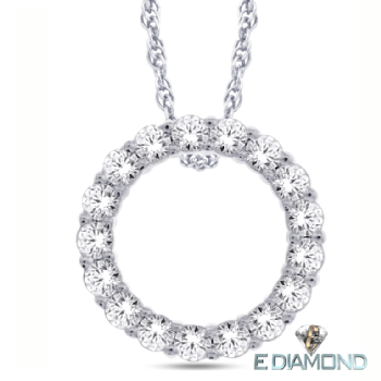 14 Karat Gold, Natural Diamond Eternity Pendant Image