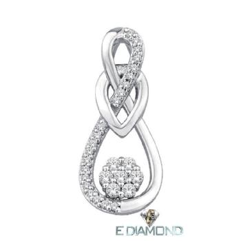 Cluster Diamond Tear Drop Pendant 10K 0.15 Carat Image