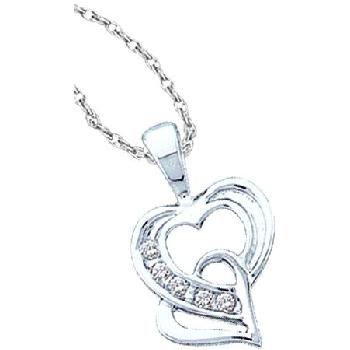 0.05CT ROUND DIAMOND HEART LADIES PENDANT Image