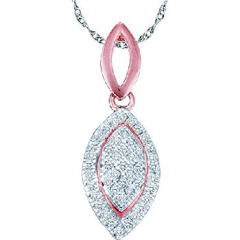 NEW PINK GOLD 0.15CT DIAMOND PENDANT Image