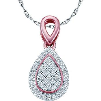 NEW PINK GOLD 0.12CT DIAMOND PENDANT Image