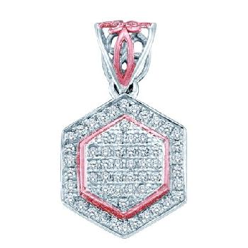 NEW PINK GOLD 0.20CT DIAMOND PENDANT Image