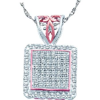 NEW PINK GOLD 0.20CT DIAMOND PENDANT Image