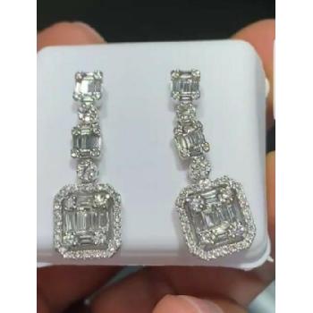 Diamond Graduated Chandelier Baguette Earrings Image