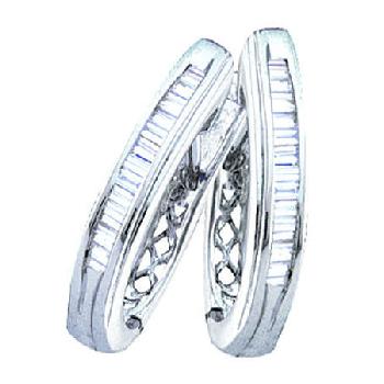 0.25CT BAGGUETTE DIAMOND LADIES FASHION HOOPS EARR Image