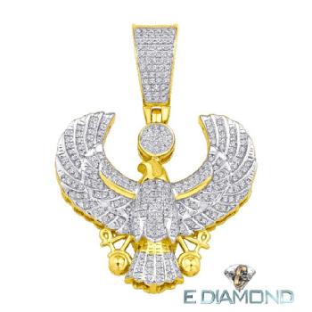 10K Gold, The Falcon of Horus Diamond Pendant Image